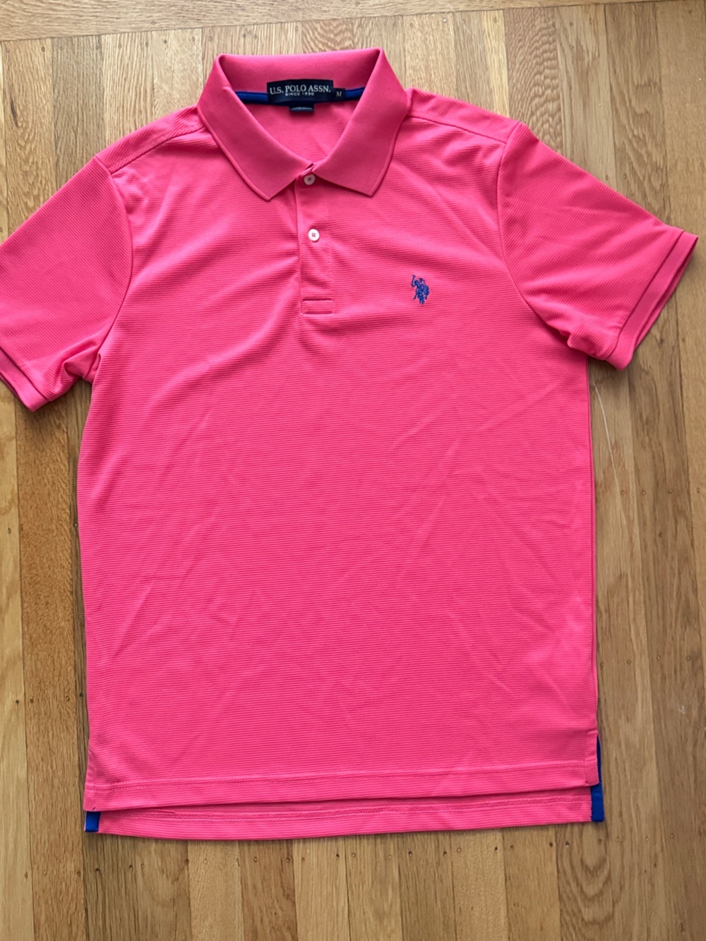U.S. Polo Assn. Hot Pink Polo with Blue Pony Logo